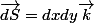 \vec{dS}=dxdy\vec{k}