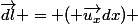 \vec{dl} = (+\vec{u_x}dx) 