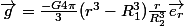 \vec{g}=\frac{-G4\pi}{3}(r^3-R_{1}^3)\frac{r}{R_{2}^3}\vec{e_{r}}