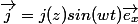 \vec{j}=j(z)sin(wt)\vec{e_x}