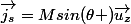 \vec{j_{s}}=Msin(\theta )\vec{u_{z}}
