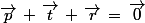 \vec{p}\,+\,\vec{t}\,+\,\vec{r}\,=\,\vec{0}