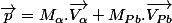\vec{p}=M_{\alpha}.\vec{V_{\alpha}}+M_{Pb}.\vec{V_{Pb}}