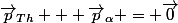 \vec{p}_{Th} + \vec{p}_{\alpha} = \vec{0}