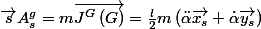 \vec{s}{A_s^g}=m\vec{J^G\left(G\right)}=\frac{l}{2}m\left(\ddot{\alpha}\vec{x_s}+\dot{\alpha}\vec{y_s}\right)