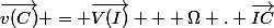 \vec{v(C)} = \vec{V(I)} + \Omega . \vec{IC}