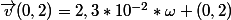 \vec{v}(0,2)=2,3*10^{-2}*\omega (0,2)
