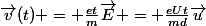 \vec{v}(t) = \frac{et}{m}\vec{E} = \frac{eUt}{md}\vec{u}