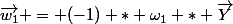 \vec{w_1} = (-1) * \omega_1 * \vec{Y}