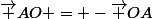 \vec {AO} = -\vec {OA}