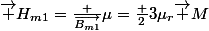 \vec {H_{m1}}=\frac {\vec{B_{m1}}}{\mu}=\frac {2}{3\mu_r}\vec M