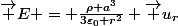 \vec E = \frac{\rho a^3}{3\varepsilon_0 r^2} \vec u_r