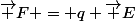 \vec F = q \vec E