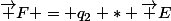 \vec F = q_2 * \vec E