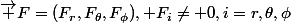 \vec F=(F_r,F_\theta,F_\phi), F_i\neq 0,i=r,\theta,\phi