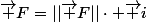\vec F=||\vec F||\cdot \vec i