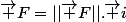 \vec F=||\vec F||.\vec i
