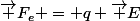 \vec F_e = q \vec E