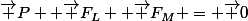 \vec P +\vec F_L +\vec F_M = \vec 0