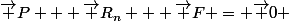 \vec P + \vec R_n + \vec F = \vec 0 