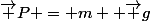 \vec P = m  \vec g