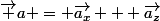 \vec a = \vec{a_x} + \vec{a_z}