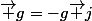 \vec g=-g\vec j