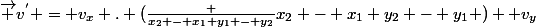 \vec v^{'} = v_x . (\frac {x_2 - x_1+y_1 - y_2}{x_2 - x_1+y_2 - y_1} )+ v_y