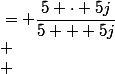  \\ \begin{array}{r@{}l} \\ \overline{Z_{1}} &{}=&nbsp;&nbsp;\dfrac{jL_1R_1\omega}{R_1 + jL_1\omega}\\ \\ &nbsp;&nbsp;&nbsp;&nbsp;&nbsp;&nbsp;&nbsp;&nbsp;&nbsp;&nbsp;&nbsp;&nbsp;&nbsp;&nbsp;&nbsp;&nbsp;&nbsp;&nbsp;&nbsp;&nbsp;&nbsp;&nbsp;&nbsp;&nbsp; &{}= \dfrac{5 \cdot 5j}{5 + 5j}\\ \\ &nbsp;&nbsp;&nbsp;&nbsp;&nbsp;&nbsp;&nbsp;&nbsp;&nbsp;&nbsp;&nbsp;&nbsp;&nbsp;&nbsp;&nbsp;&nbsp;&nbsp;&nbsp;&nbsp;&nbsp;&nbsp;&nbsp;&nbsp;&nbsp; &{}= \dfrac{25}{10} (1 + j) \quad (\Omega)\\ \\ &nbsp;&nbsp;&nbsp;&nbsp;&nbsp;&nbsp;&nbsp;&nbsp;\\ \\ &nbsp;&nbsp;&nbsp;&nbsp;&nbsp;&nbsp;&nbsp;&nbsp;\overline{Z_{th}} &{}= \dfrac{R_3 (\overline{Z_1} + R_2 + jL_2\omega)}{R_3 + \overline{Z_1} + R_2 + jL_2\omega}\\ \\ &nbsp;&nbsp;&nbsp;&nbsp;&nbsp;&nbsp;&nbsp;&nbsp;&nbsp;&nbsp;&nbsp;&nbsp;&nbsp;&nbsp;&nbsp;&nbsp;&nbsp;&nbsp;&nbsp;&nbsp;&nbsp;&nbsp;&nbsp;&nbsp;&nbsp;&nbsp;&{}= \dfrac{6 (\dfrac{25}{10} + 2 + 3j)}{6 + \dfrac{25}{10} + 2 + 3j}\\ \\ &nbsp;&nbsp;&nbsp;&nbsp;&nbsp;&nbsp;&nbsp;&nbsp;&nbsp;&nbsp;&nbsp;&nbsp;&nbsp;&nbsp;&nbsp;&nbsp;&nbsp;&nbsp;&nbsp;&nbsp;&nbsp;&nbsp;&nbsp;&nbsp;&nbsp;&nbsp;&{}=&nbsp;&nbsp;\dfrac{3}{40} (75 + 33j) \quad (\Omega)\\ \\ &nbsp;&nbsp;&nbsp;&nbsp;&nbsp;&nbsp;&nbsp;&nbsp;\\ \\ &nbsp;&nbsp;&nbsp;&nbsp;&nbsp;&nbsp;&nbsp;&nbsp;\\ \\ &nbsp;&nbsp;&nbsp;&nbsp;&nbsp;&nbsp;&nbsp;&nbsp;\overline{Z_{eq1}} &{}= \dfrac{jL_1\omega (jL_2\omega + R_2 + R_3)}{jL_1\omega + jL_2\omega + R_2 + R_3}\\ \\ &nbsp;&nbsp;&nbsp;&nbsp;&nbsp;&nbsp;&nbsp;&nbsp;&nbsp;&nbsp;&nbsp;&nbsp;&nbsp;&nbsp;&nbsp;&nbsp;&nbsp;&nbsp;&nbsp;&nbsp;&nbsp;&nbsp;&nbsp;&nbsp;&nbsp;&nbsp; &{}= \dfrac{5j (3j + 2 + 6)}{5j + 3j + 2 + 6}\\ \\ &nbsp;&nbsp;&nbsp;&nbsp;&nbsp;&nbsp;&nbsp;&nbsp;&nbsp;&nbsp;&nbsp;&nbsp;&nbsp;&nbsp;&nbsp;&nbsp;&nbsp;&nbsp;&nbsp;&nbsp;&nbsp;&nbsp;&nbsp;&nbsp;&nbsp;&nbsp; &{}= \dfrac{5}{16} (11 - 5j) \quad (\Omega)\\ \\ &nbsp;&nbsp;&nbsp;&nbsp;&nbsp;&nbsp;&nbsp;&nbsp;\\ \\ &nbsp;&nbsp;&nbsp;&nbsp;&nbsp;&nbsp;&nbsp;&nbsp;\overline{U_{DB}} &{}= \overline{e} \cdot \dfrac{\overline{Z_{eq1}}}{R_1 + \overline{Z_{eq1}}}\\ \\ &nbsp;&nbsp;&nbsp;&nbsp;&nbsp;&nbsp;&nbsp;&nbsp;&nbsp;&nbsp;&nbsp;&nbsp;&nbsp;&nbsp;&nbsp;&nbsp;&nbsp;&nbsp;&nbsp;&nbsp;&nbsp;&nbsp;&nbsp;&nbsp;&nbsp;&nbsp;&{}= (53 - 17j) \dfrac{\dfrac{5}{16}(11 - 5j)}{5 + \dfrac{5}{16} (11 - 5j)}\\ \\ &nbsp;&nbsp;&nbsp;&nbsp;&nbsp;&nbsp;&nbsp;&nbsp;&nbsp;&nbsp;&nbsp;&nbsp;&nbsp;&nbsp;&nbsp;&nbsp;&nbsp;&nbsp;&nbsp;&nbsp;&nbsp;&nbsp;&nbsp;&nbsp;&nbsp;&nbsp;&{}= \dfrac{7853}{377} - \dfrac{4857}{377}j \quad (V) \\ &nbsp;&nbsp;&nbsp;&nbsp;\end{array} \\ 