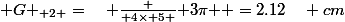 { G }_{ 2 }=\quad \frac { 4\times 5 }{ 3\pi } =2.12\quad cm