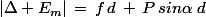 |\Delta E_m|\,=\,f\,d\,+\,P\,sin\alpha\,\,d