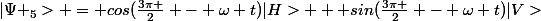 |\Psi _{5}> = cos(\frac{3\pi }{2} - \omega t)|H> + sin(\frac{3\pi }{2} - \omega t)|V>