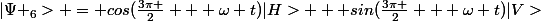 |\Psi _{6}> = cos(\frac{3\pi }{2} + \omega t)|H> + sin(\frac{3\pi }{2} + \omega t)|V>