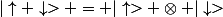 |\uparrow \downarrow> = |\uparrow> \otimes |\downarrow>