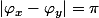 |\varphi_{x}-\varphi_{y}|=\pi