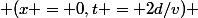  (x = 0,t = 2d/v) 