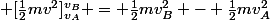  [\frac{1}{2}mv^2]_{v_A}^{v_B} = \frac{1}{2}mv^2_B - \frac{1}{2}mv^2_A