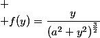 
 \\ f(y)=\dfrac{y}{\left(a^{2}+y^{2}\right)^{\frac{3}{2}}}
