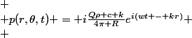 
 \\ p(r,\theta,t) = i\frac{Q\rho c k}{4\pi R}e^{i(wt - kr)}
 \\ 