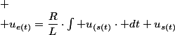 
 \\ u_{e(t)}=\dfrac{R}{L}\cdot\int u_{(s(t)}\cdot dt+u_{s(t)}