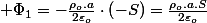  \Phi_{1}=-\frac{\rho_{o}.a}{2\varepsilon_{o}}\cdot\left(-S\right)=\frac{\rho_{o}.a.S}{2\varepsilon_{o}}
