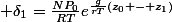  \delta_1=\frac{NP_0}{RT}e^{\frac{g}{rT}(z_0 - z_1)}