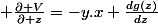  \frac{\partial V}{\partial z}=-y.x+\frac{dg(z)}{dz}