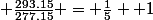  \frac{293.15}{277.15} = \frac{1}{5} +1