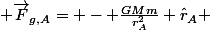 \vec{F}_{g,A}= - \frac{GMm}{r_A^2} \hat{r}_A 