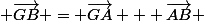  \vec{GB} = \vec{GA} + \vec{AB} 