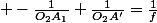  -\frac{1}{O_{2}A_{1}}+\frac{1}{O_{2}A'}=\frac{1}{f}