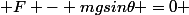  F - mgsin\theta =0 