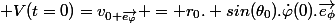  V(t=0)=v_{0 \vec{e_{\varphi}}} = r_0. sin(\theta_0).\dot{\varphi}(0).\vec{e_{\phi}}