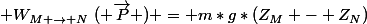  W_{M \rightarrow N}~( \overrightarrow{P} ) = m*g*(Z_M - Z_N)